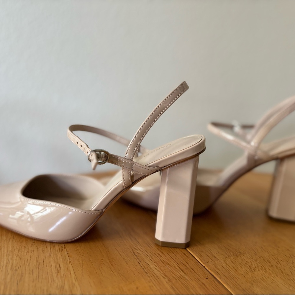Elegant Nude Patent Leather Heels